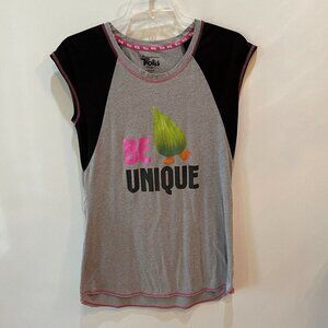 Dream Works Trolls Movie Womens Small Gray Be Unique Nightgown Sleep Shirt Top